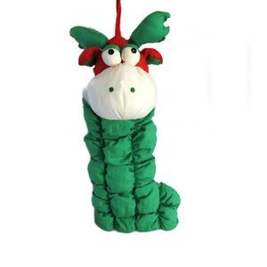 Green 3 D Padded Deer Christmas Stocking